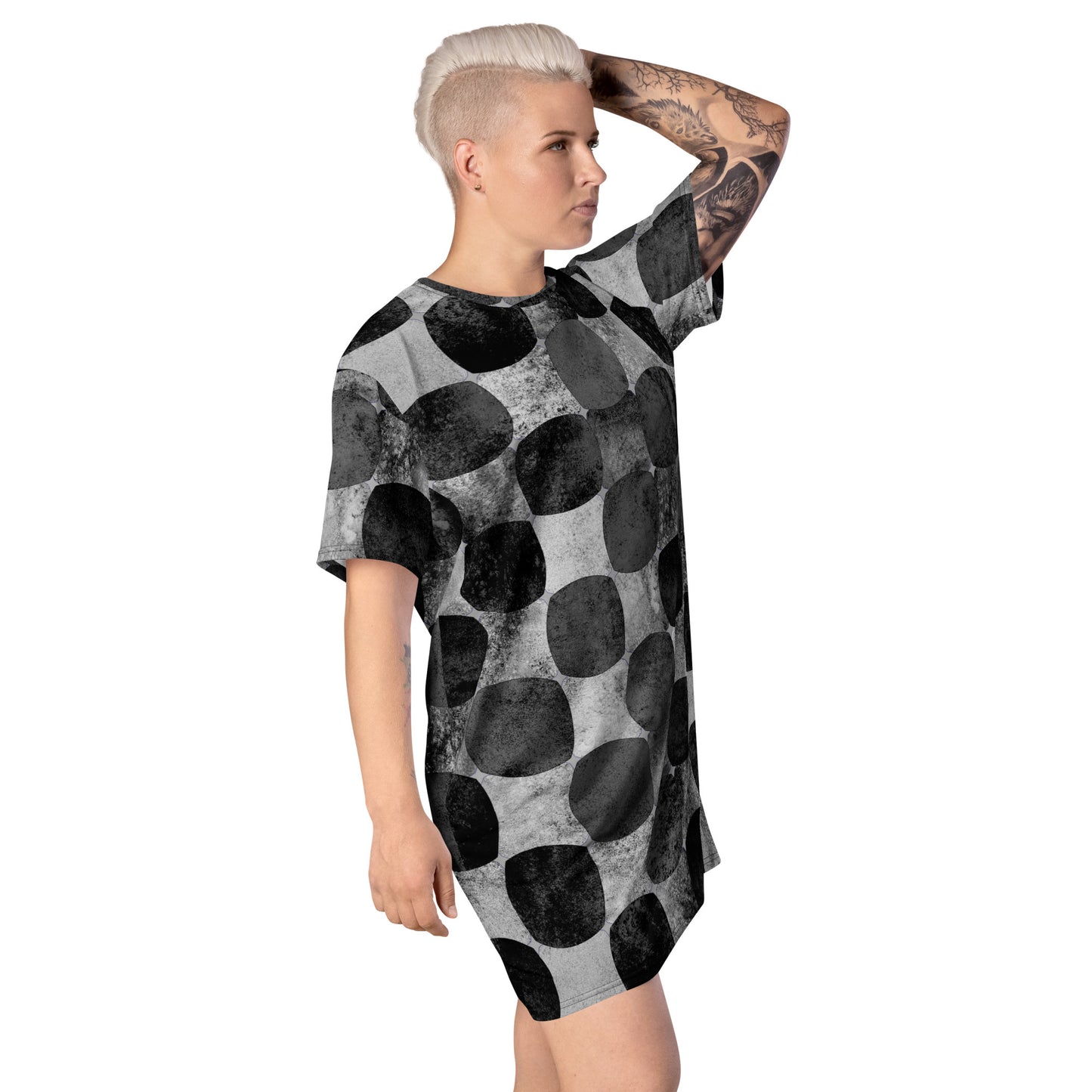 Grunge Water Color Pattern T-shirt Dress