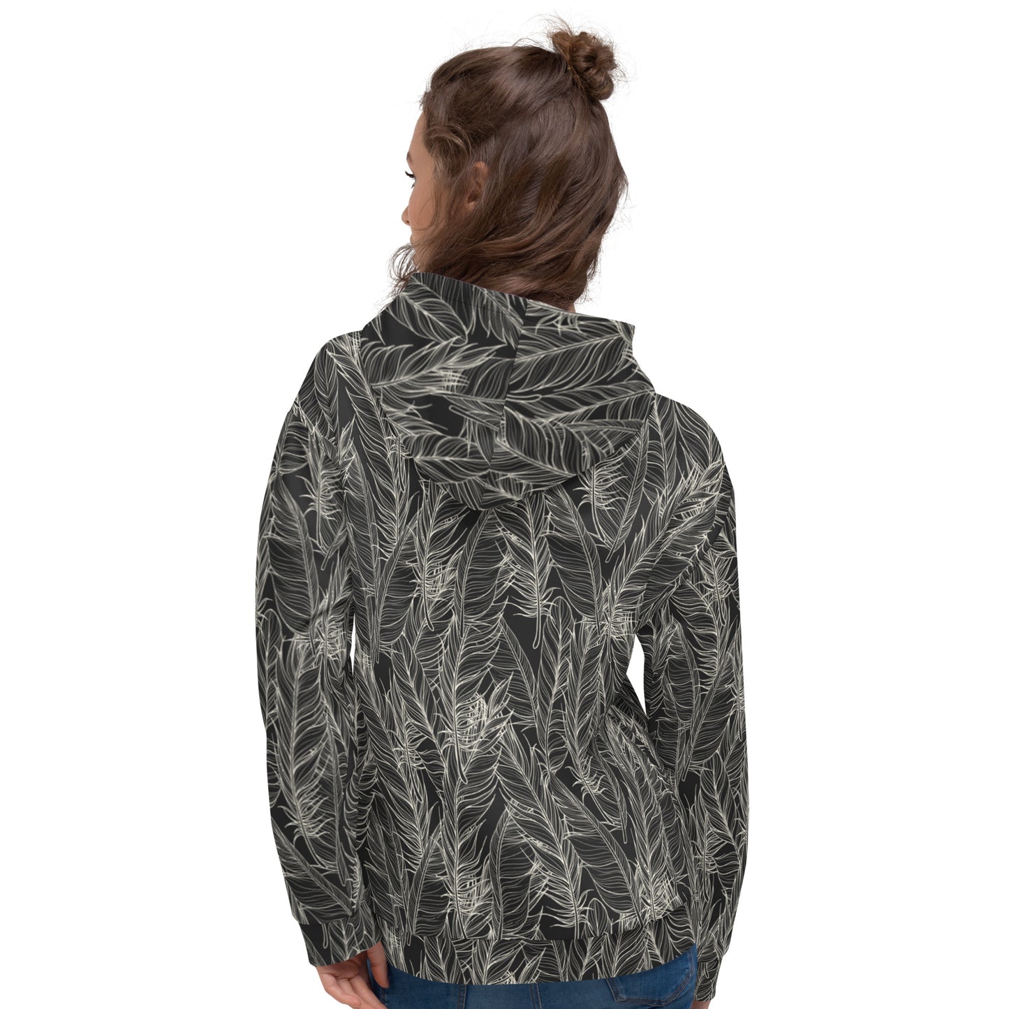 Feathers Seamless Pattern Hoodie