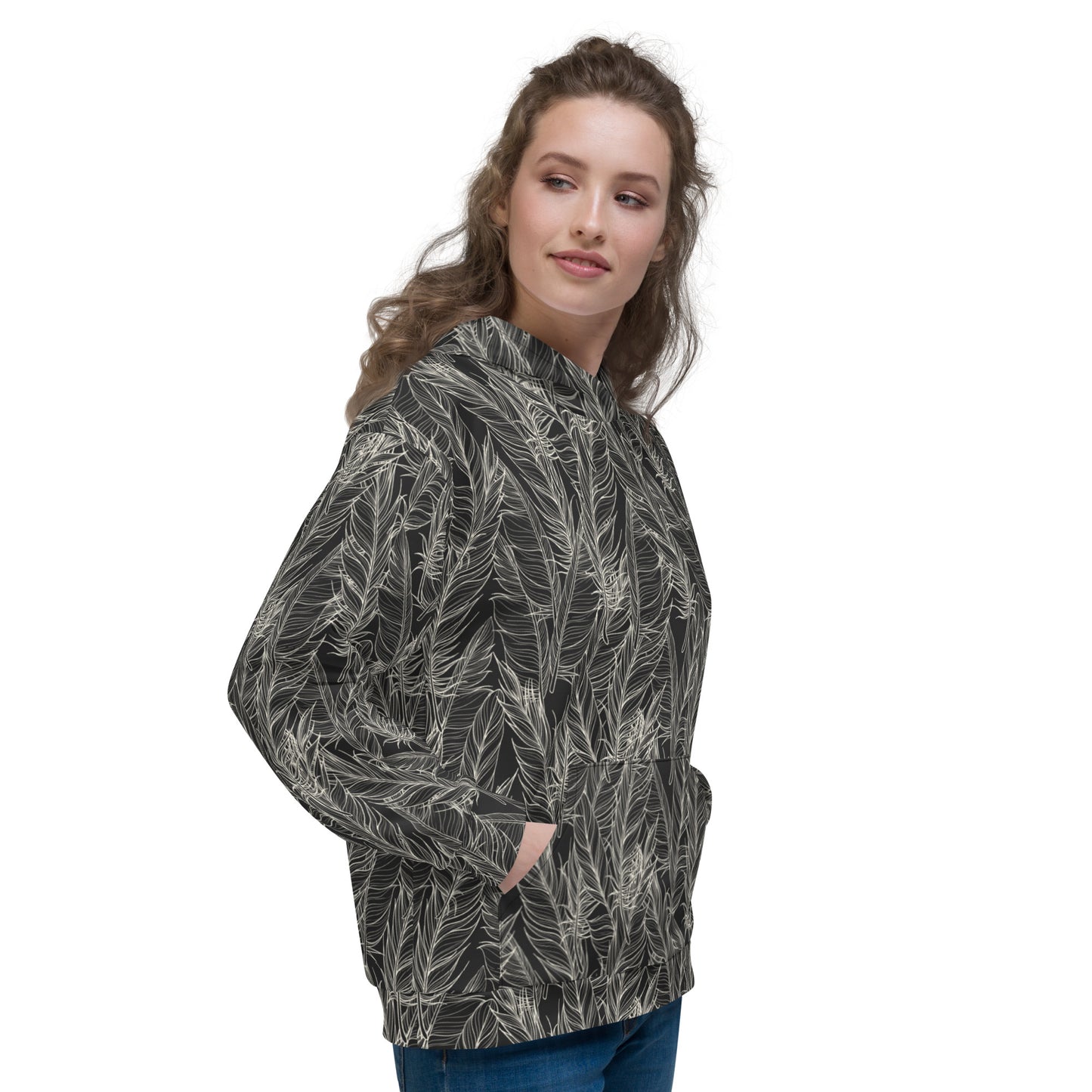 Feathers Seamless Pattern Hoodie