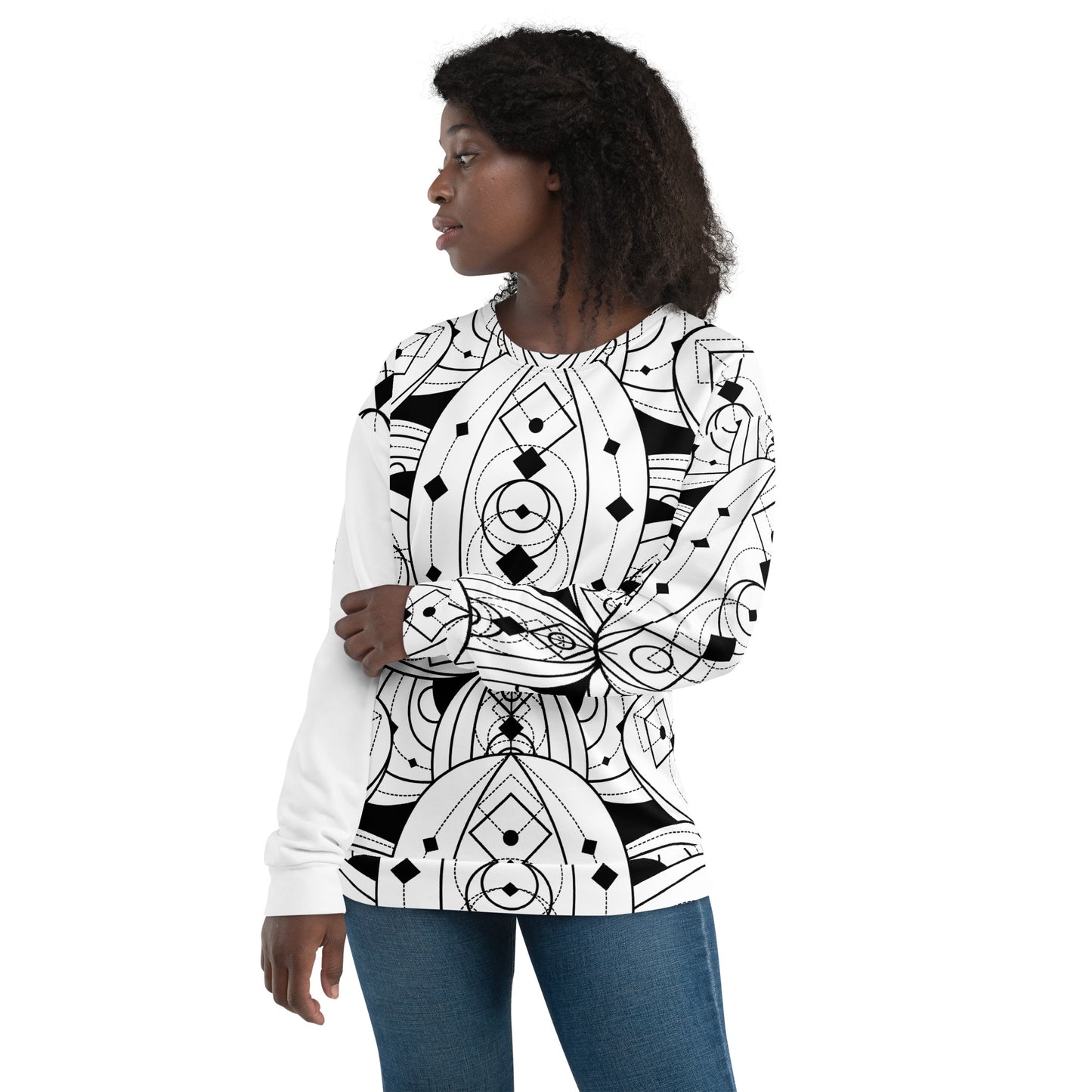 White Mystical Lotuses Sweatshirt