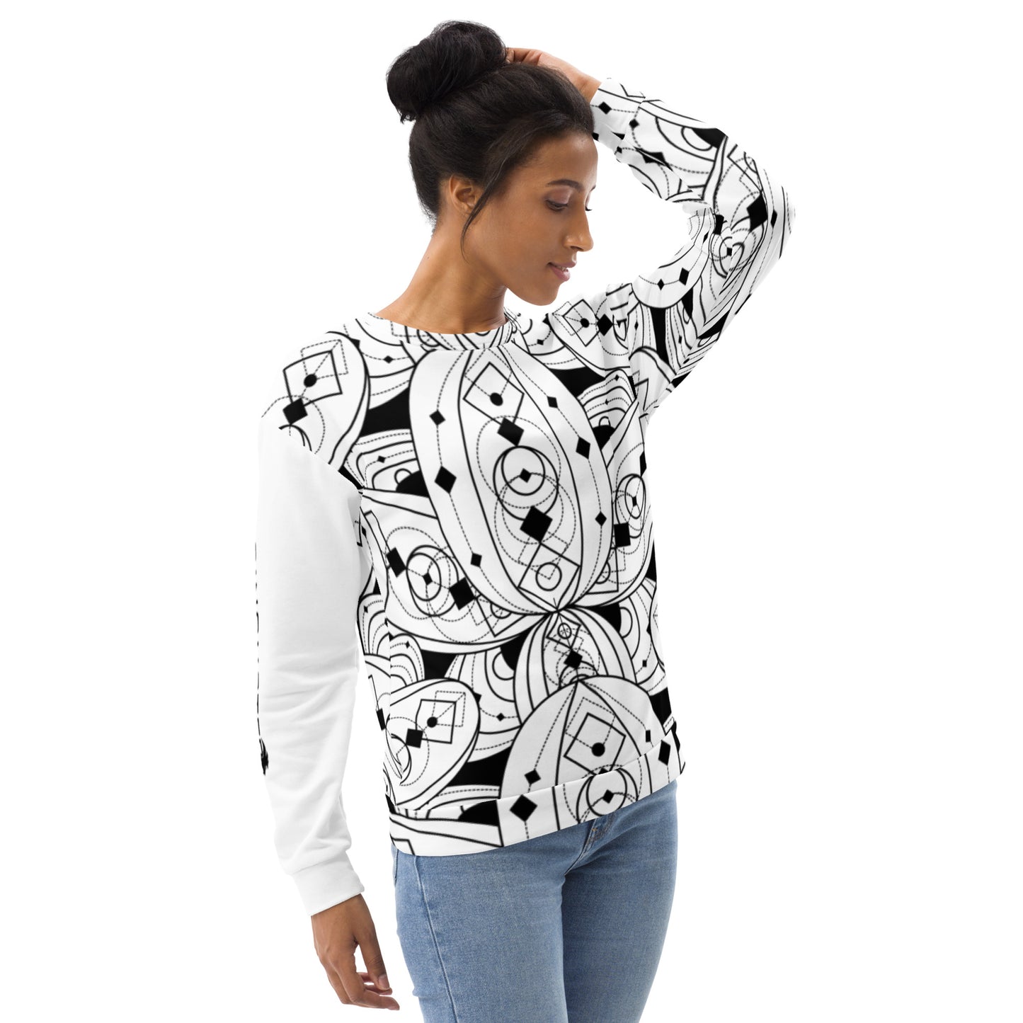 White Mystical Lotuses Sweatshirt