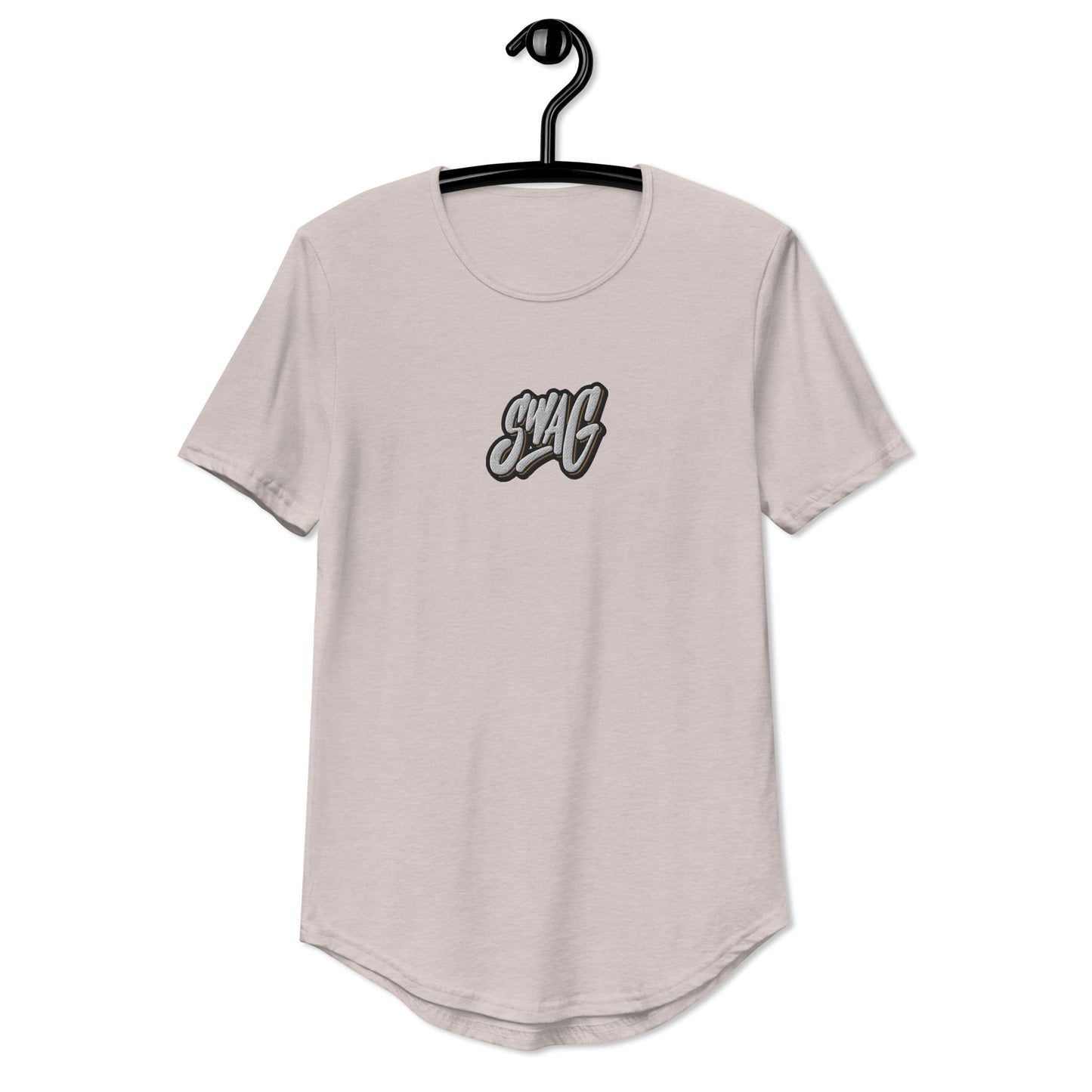 Swag Embroidered Curved Hem T-Shirt