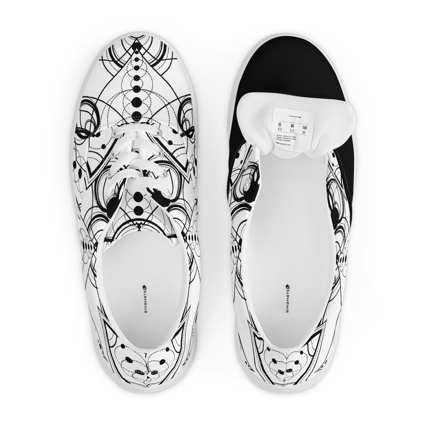 White Mystical Lotuses Canvas Shoes