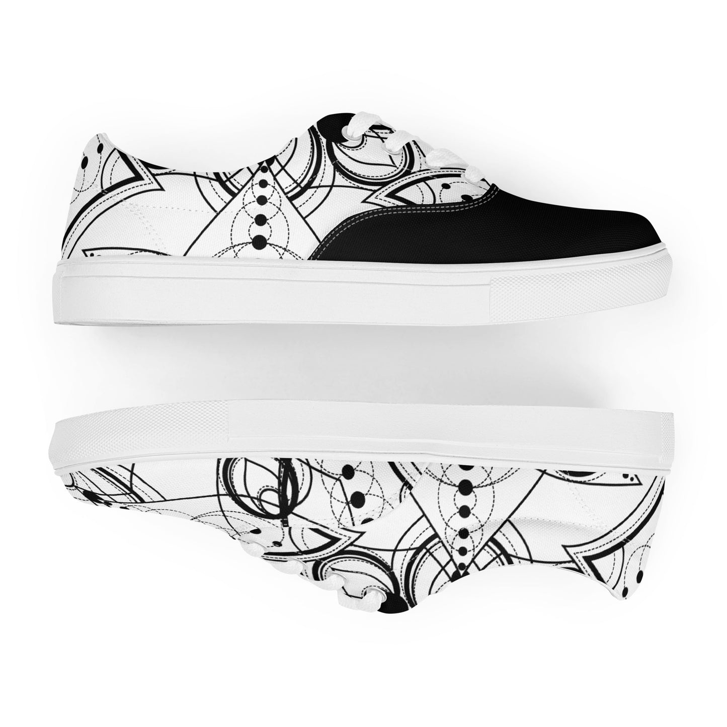 White Mystical Lotuses Canvas Shoes