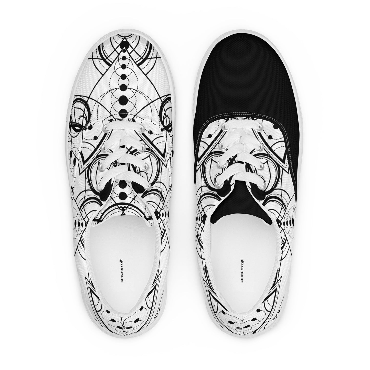 White Mystical Lotuses Canvas Shoes