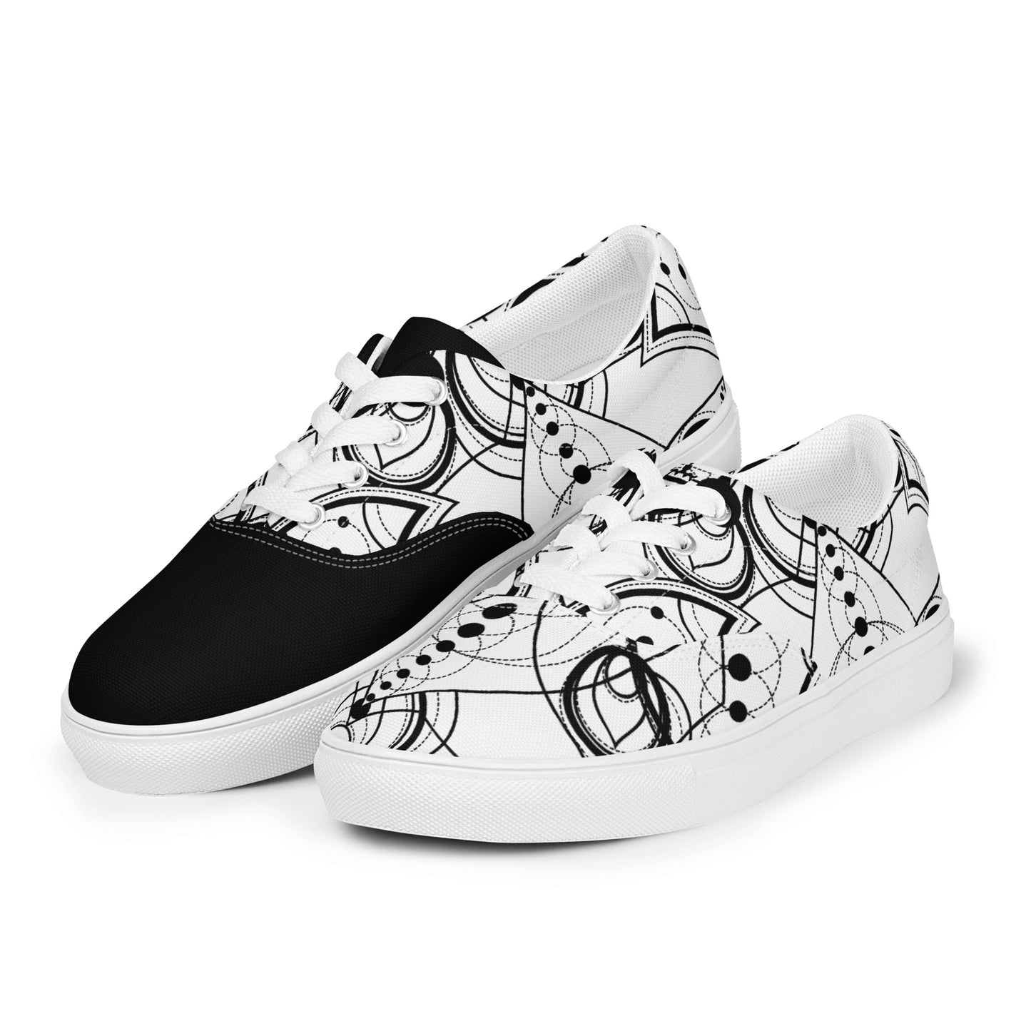 White Mystical Lotuses Canvas Shoes