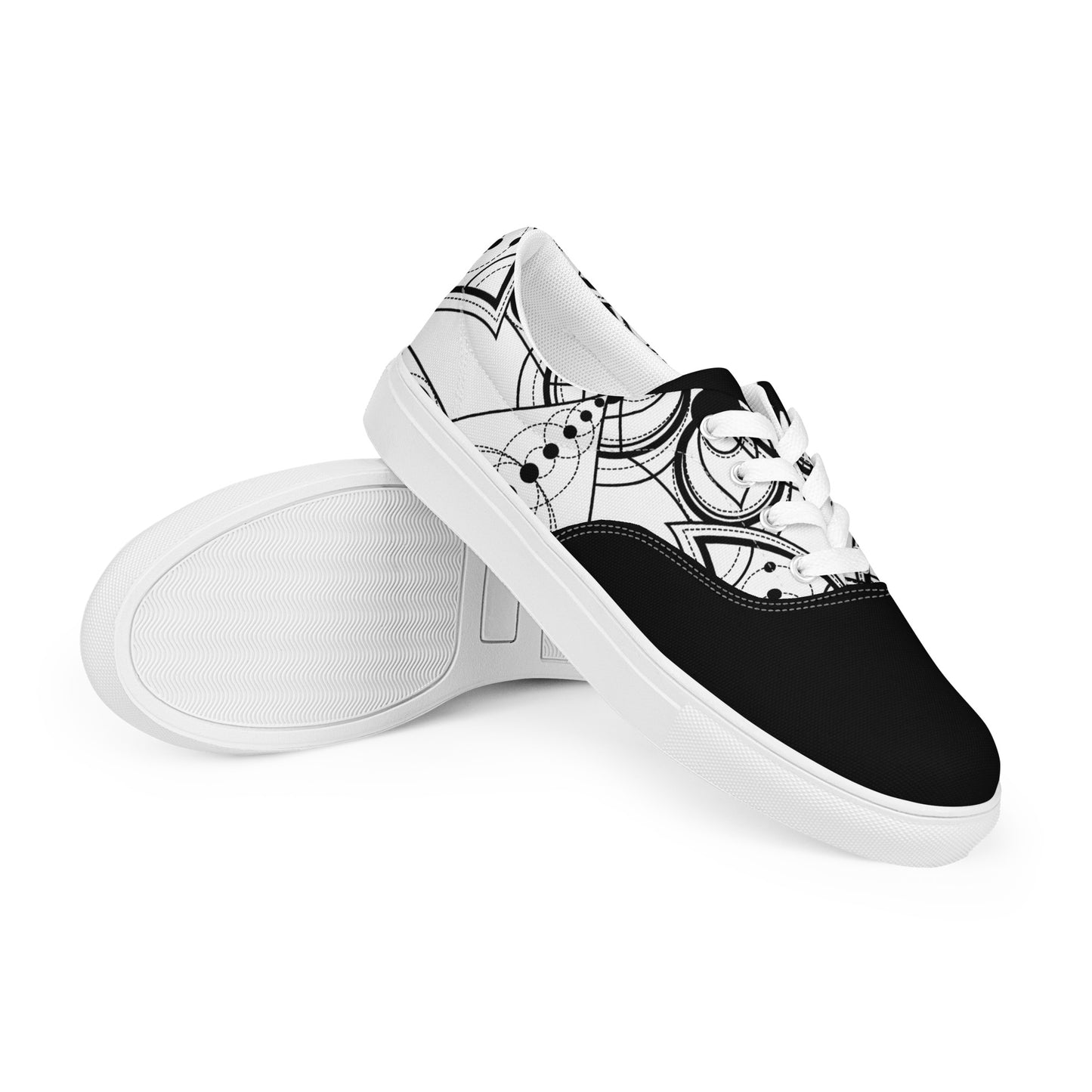 White Mystical Lotuses Canvas Shoes