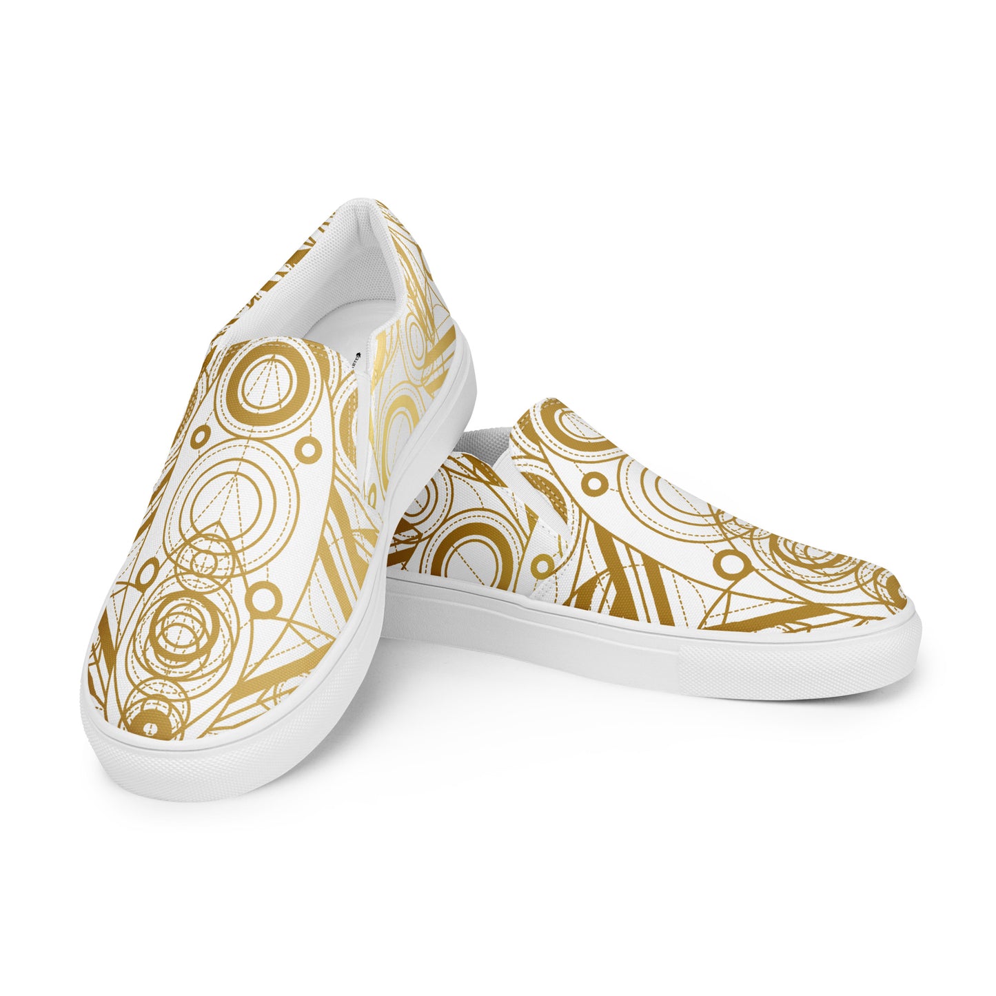 Brown Mystical Lotuses Canvas Shoes