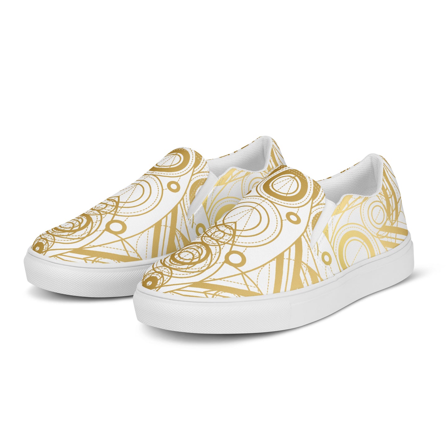 Brown Mystical Lotuses Canvas Shoes