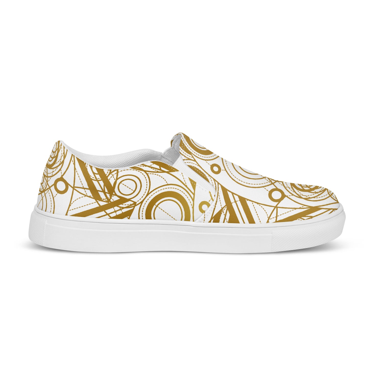 Brown Mystical Lotuses Canvas Shoes