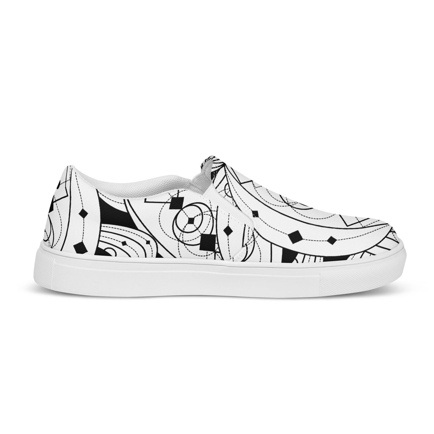 White Mystical Lotuses Canvas Shoes