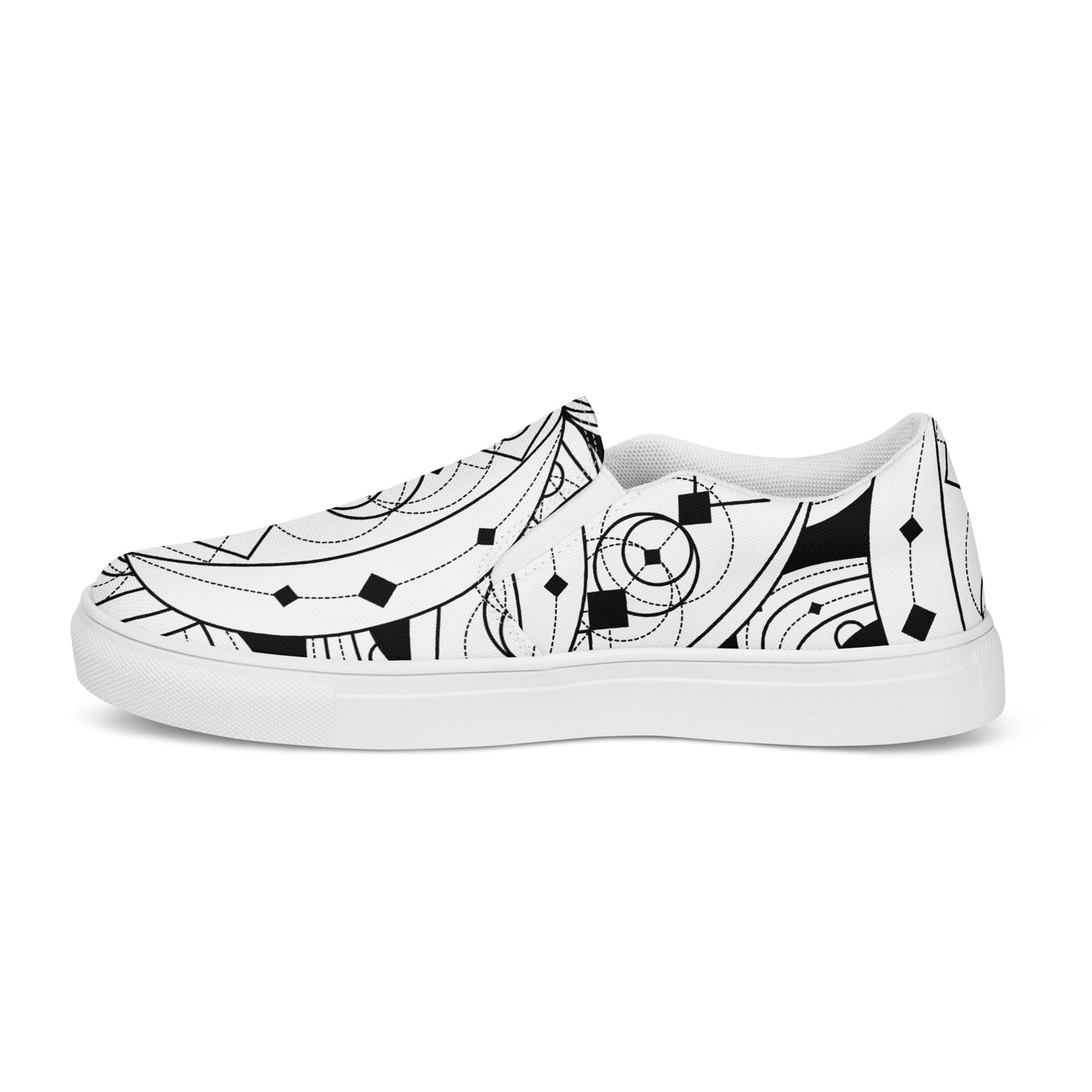 White Mystical Lotuses Canvas Shoes