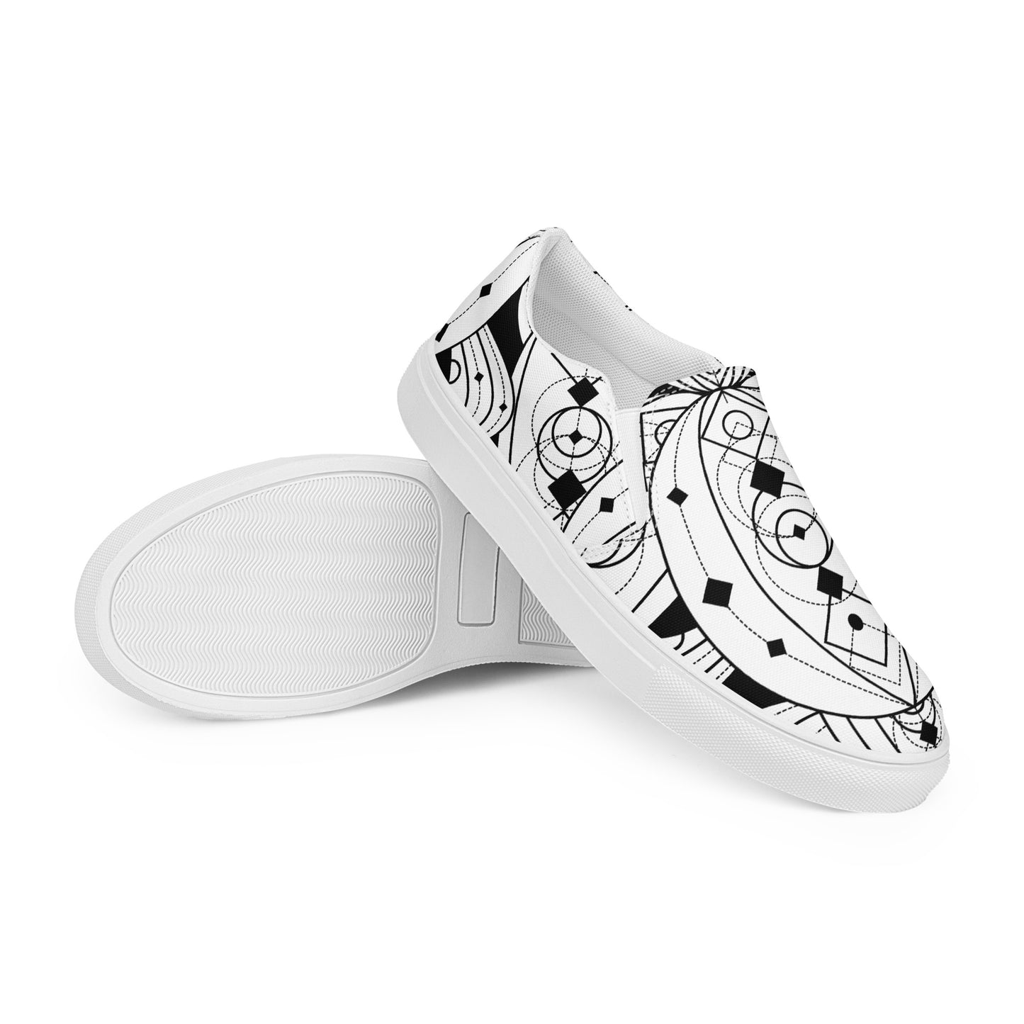 White Mystical Lotuses Canvas Shoes