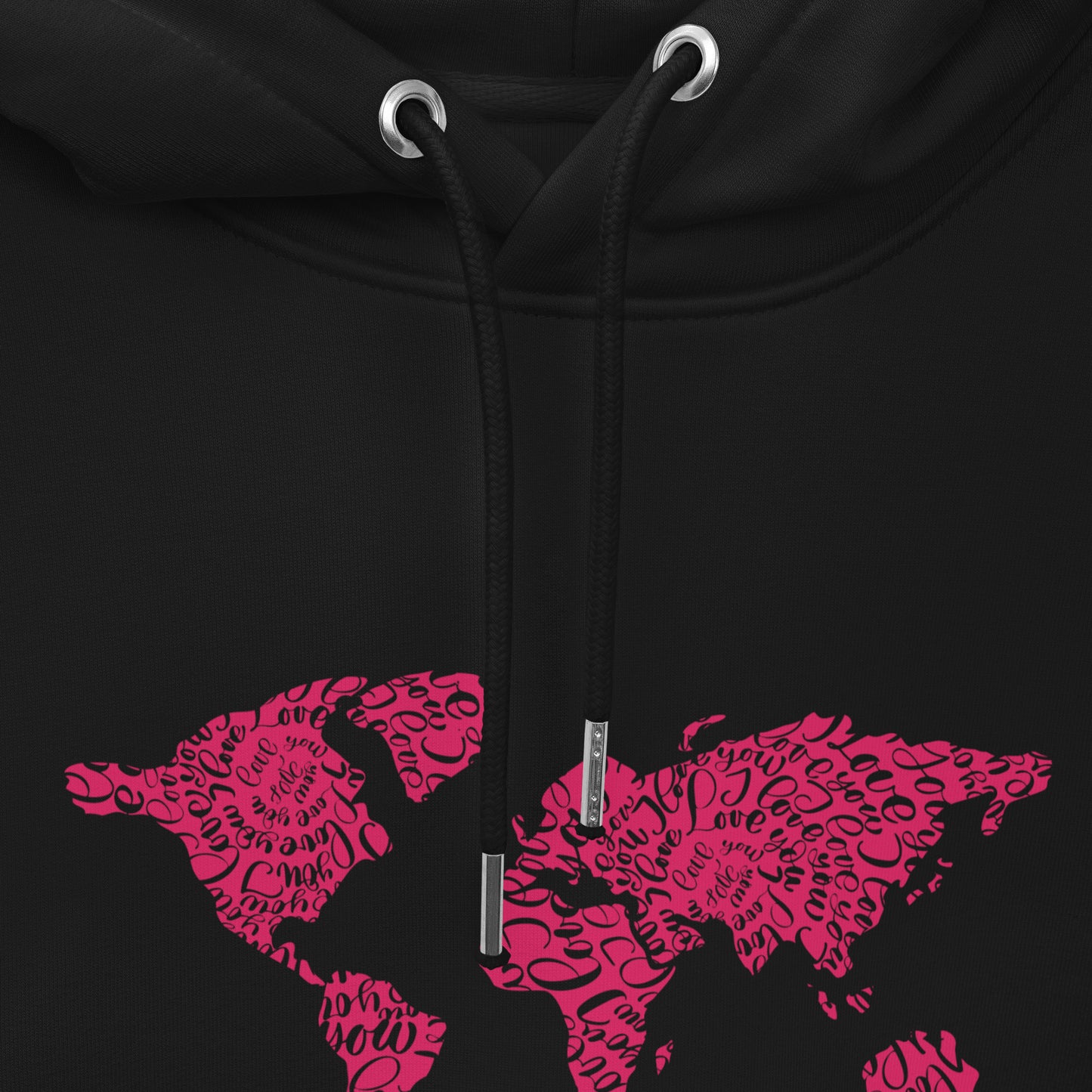 Love Overlay Pattern Eco Hoodie