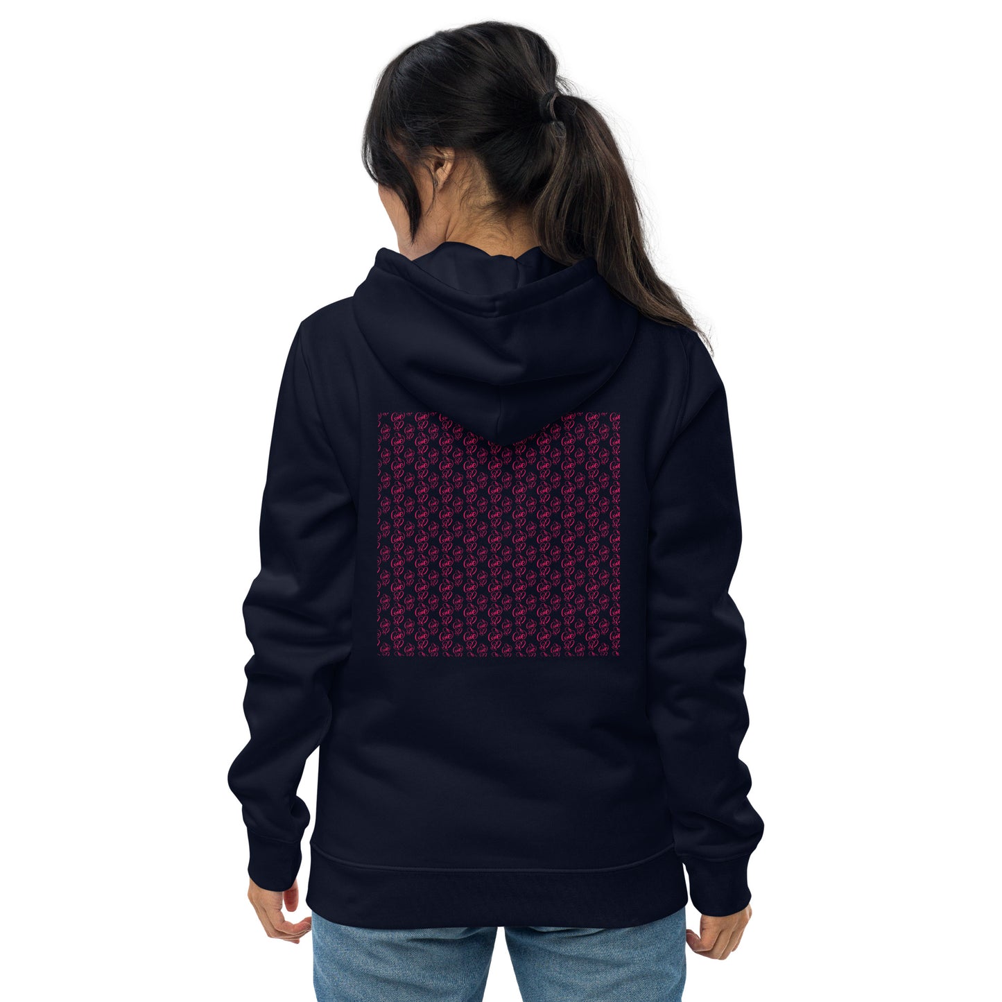 Love Overlay Pattern Eco Hoodie