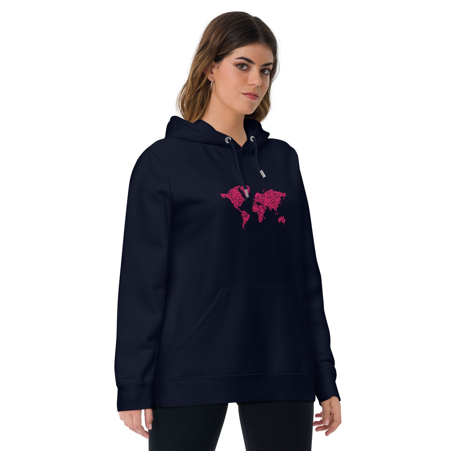 Love Overlay Pattern Eco Hoodie