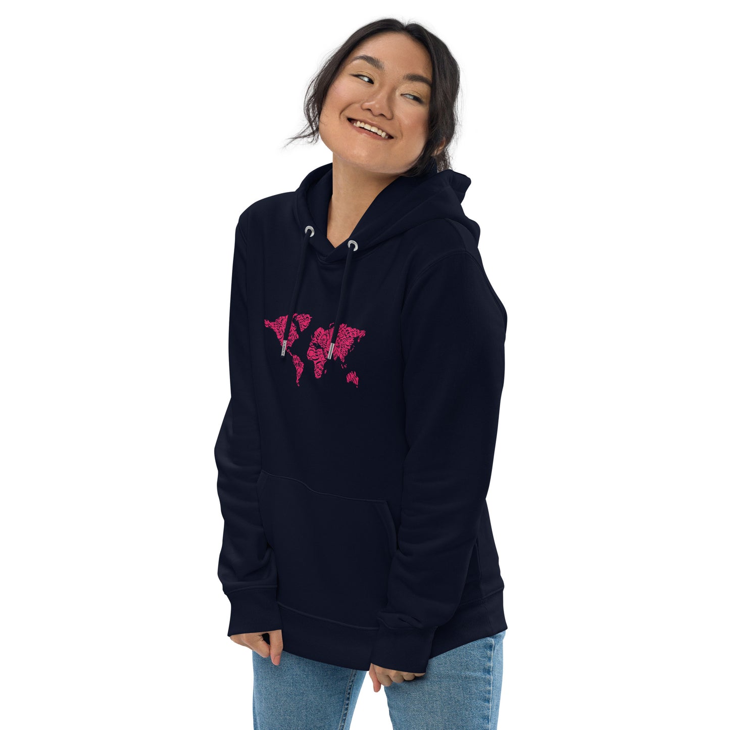 Love Overlay Pattern Eco Hoodie