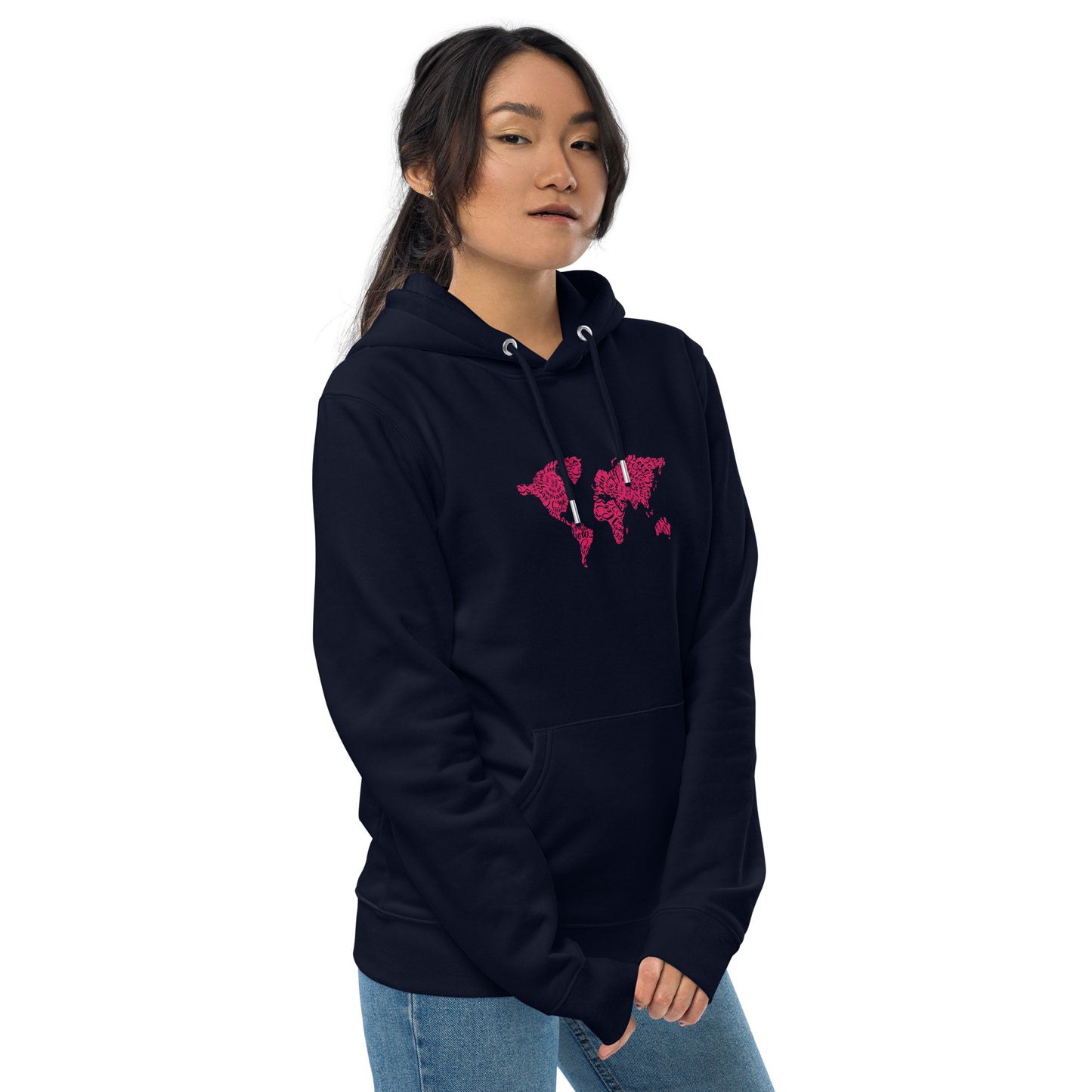 Love Overlay Pattern Eco Hoodie