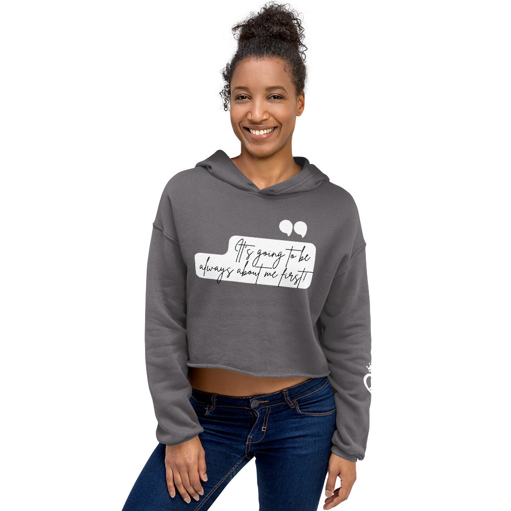 Quote Graphic Crop Hoodie