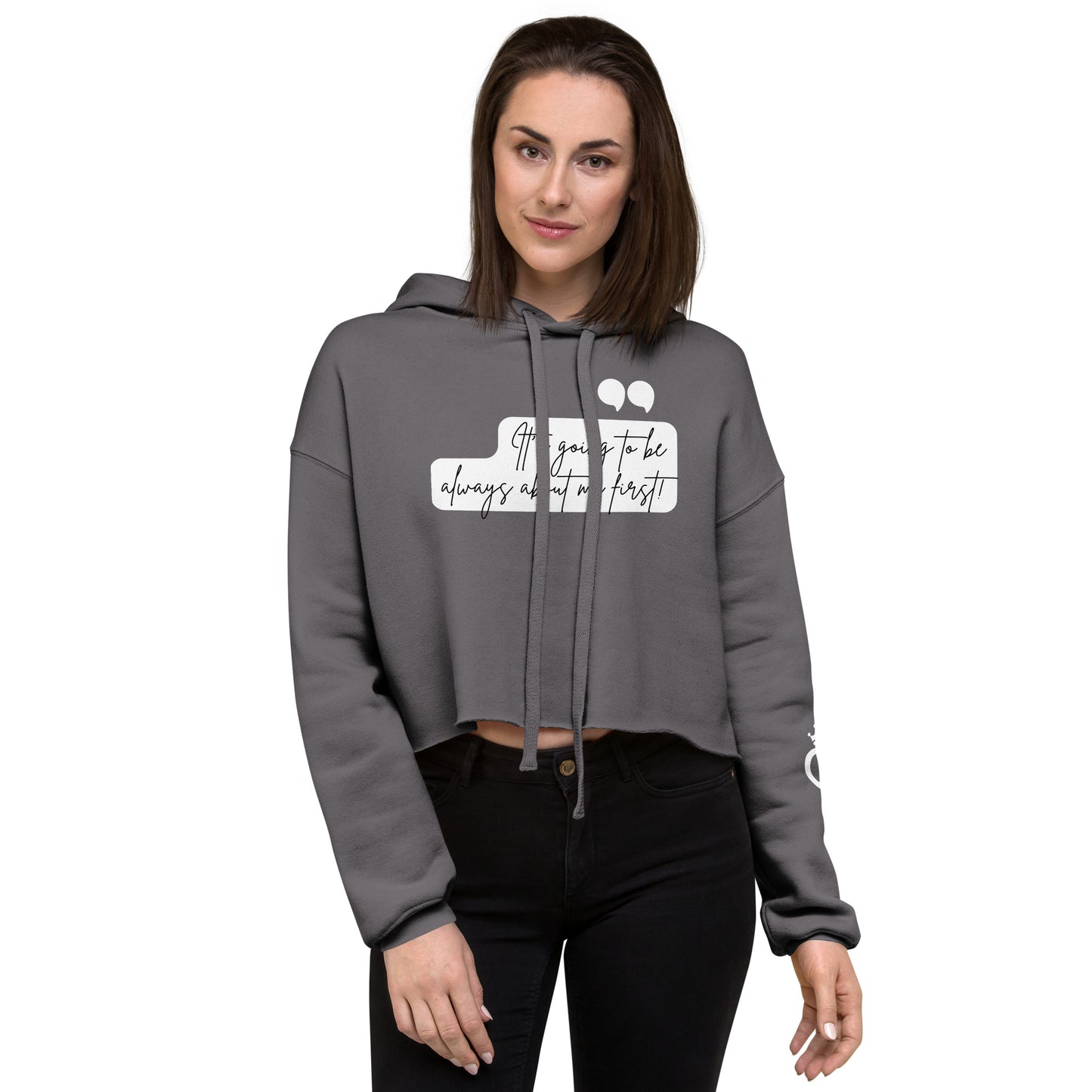 Quote Graphic Crop Hoodie