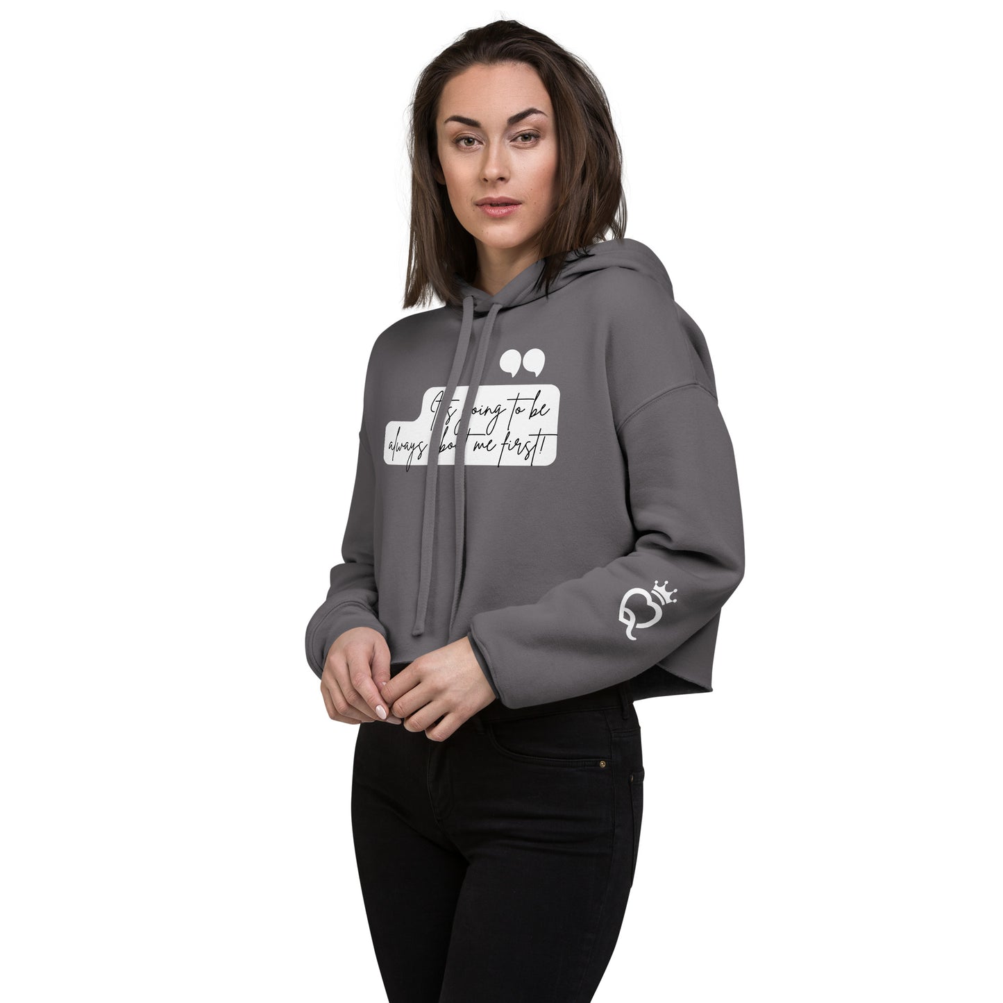 Quote Graphic Crop Hoodie