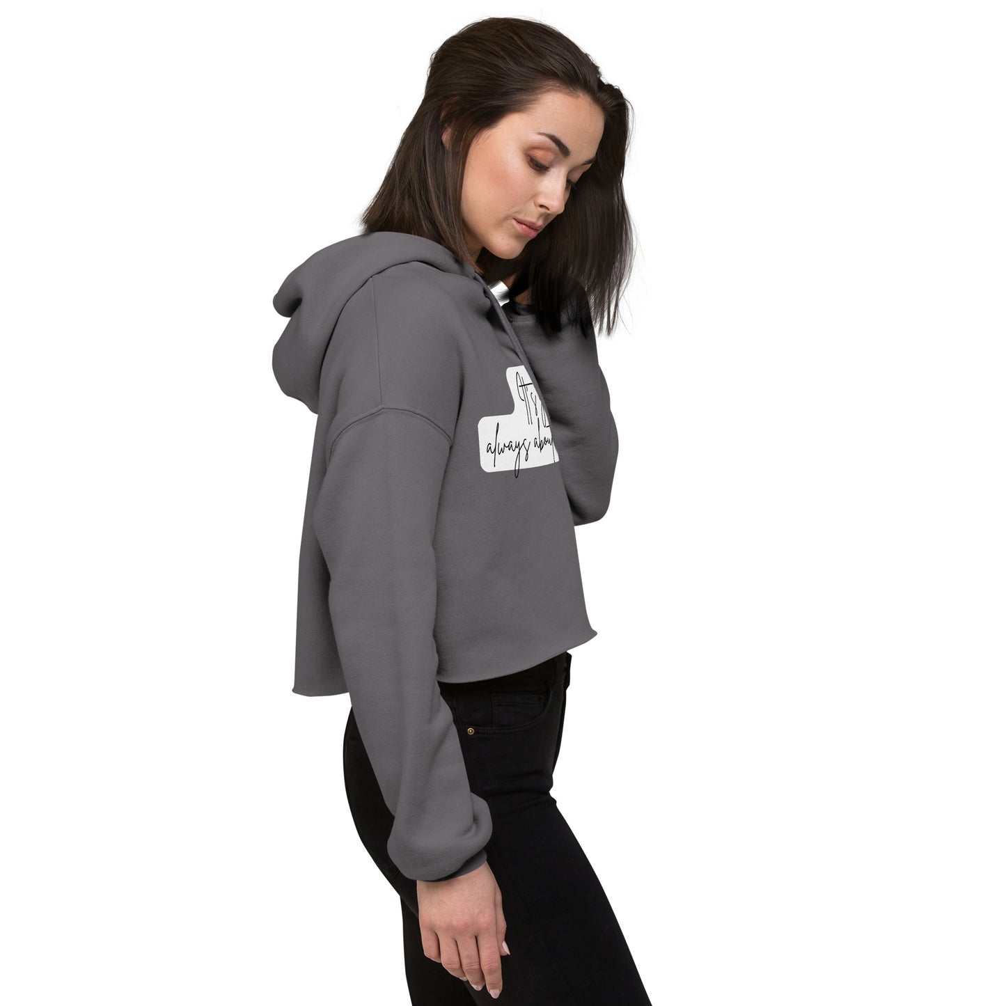 Quote Graphic Crop Hoodie