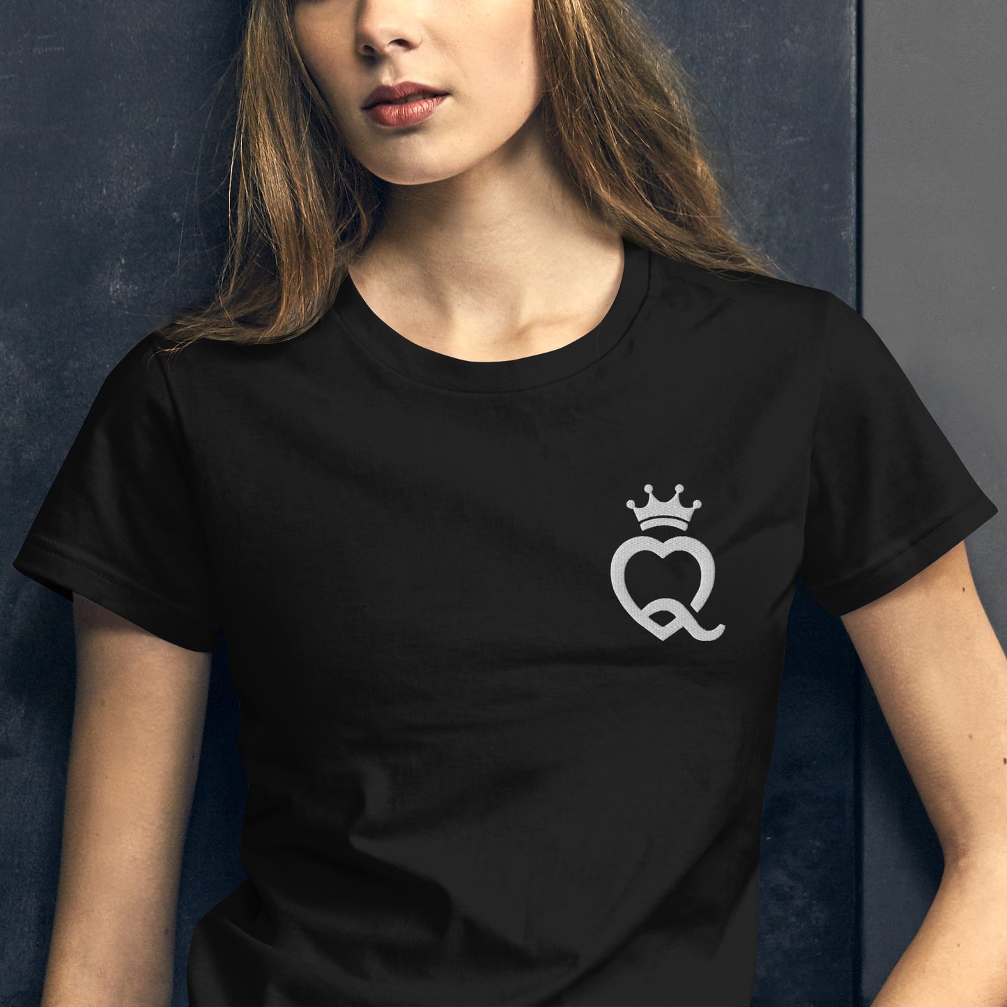 Heart Crown Embroidered Short Sleeve T-Shirt