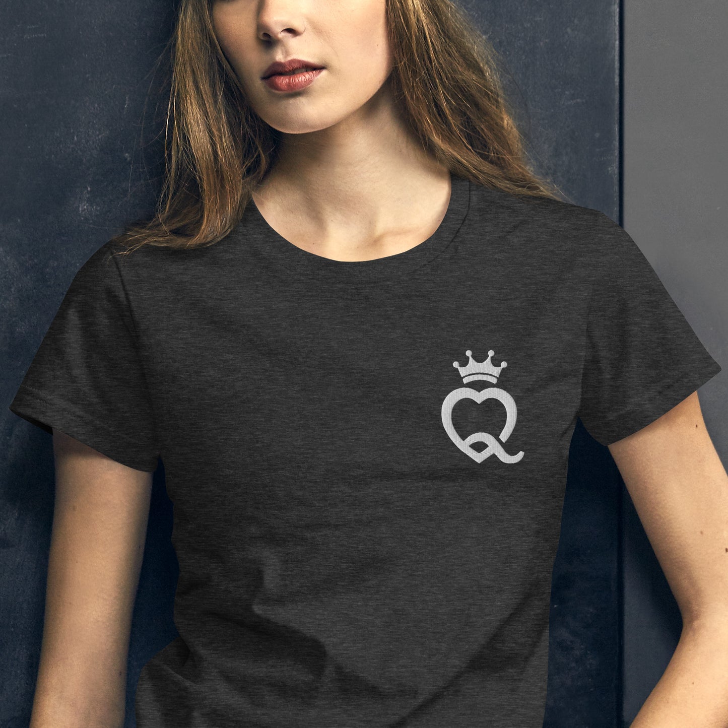 Heart Crown Embroidered Short Sleeve T-Shirt