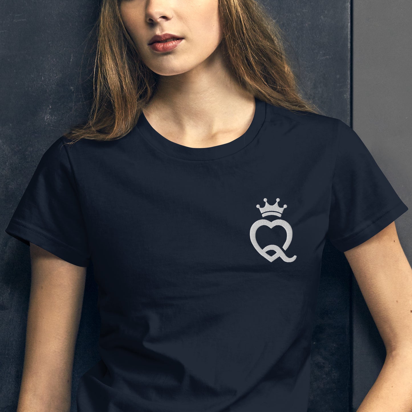 Heart Crown Embroidered Short Sleeve T-Shirt