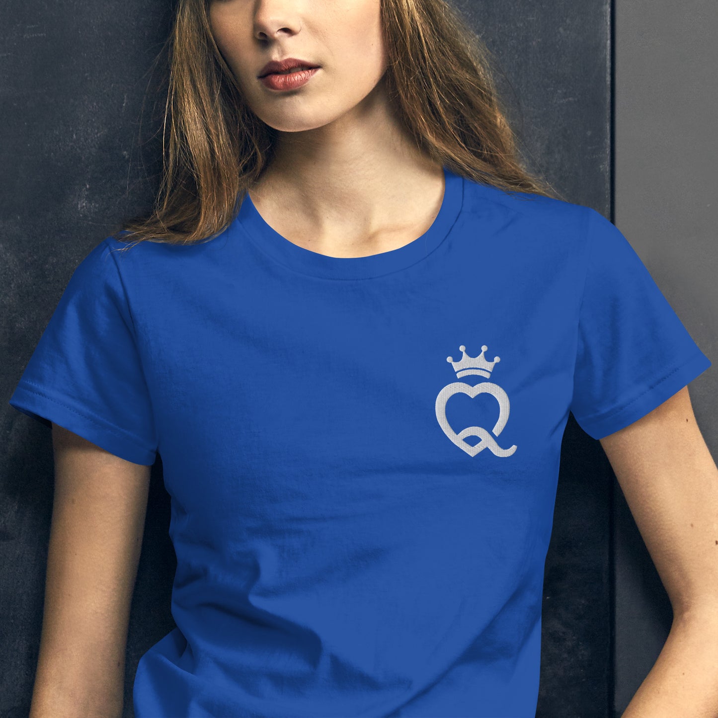 Heart Crown Embroidered Short Sleeve T-Shirt